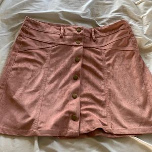 Blush pink faux mini skirt